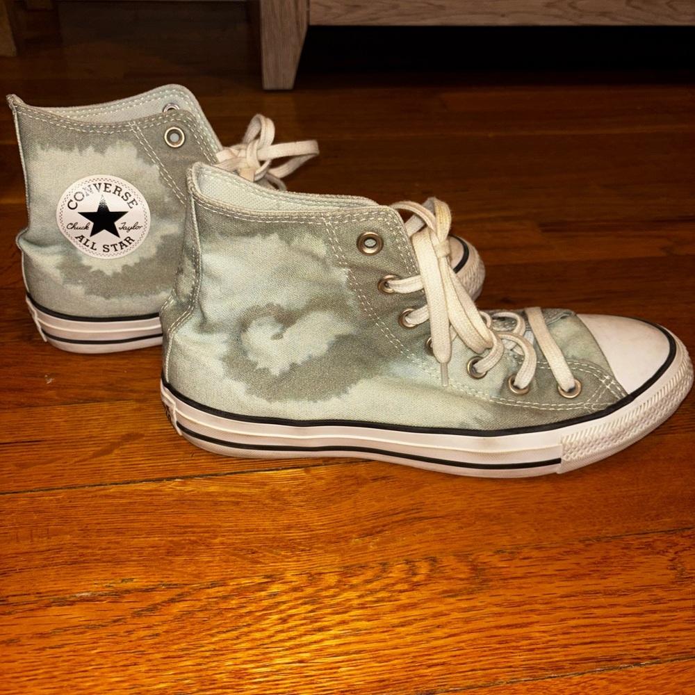 Converse High-Top Sneakers in Green Tie-Dye